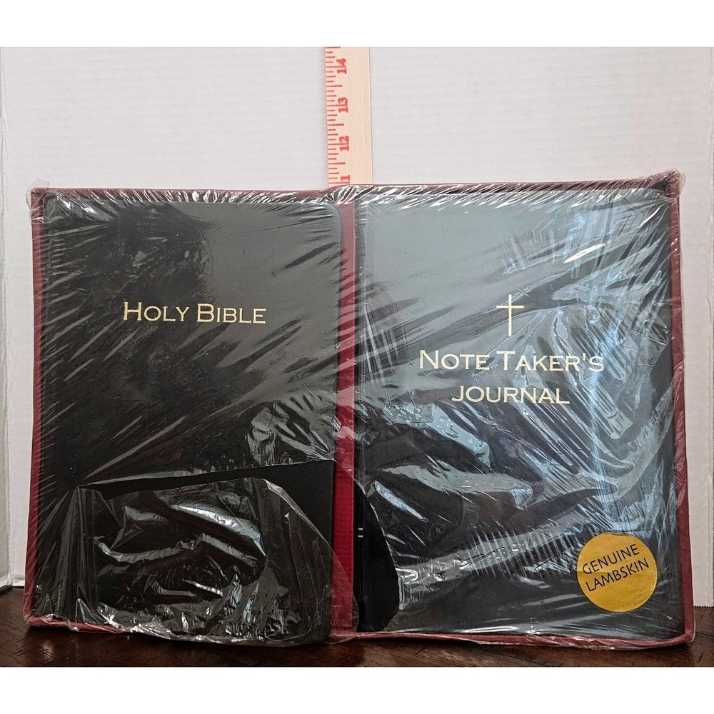Penman Paper KJV Bible and Note Takers Journal Deluxe Set Genuine Lambskin Black